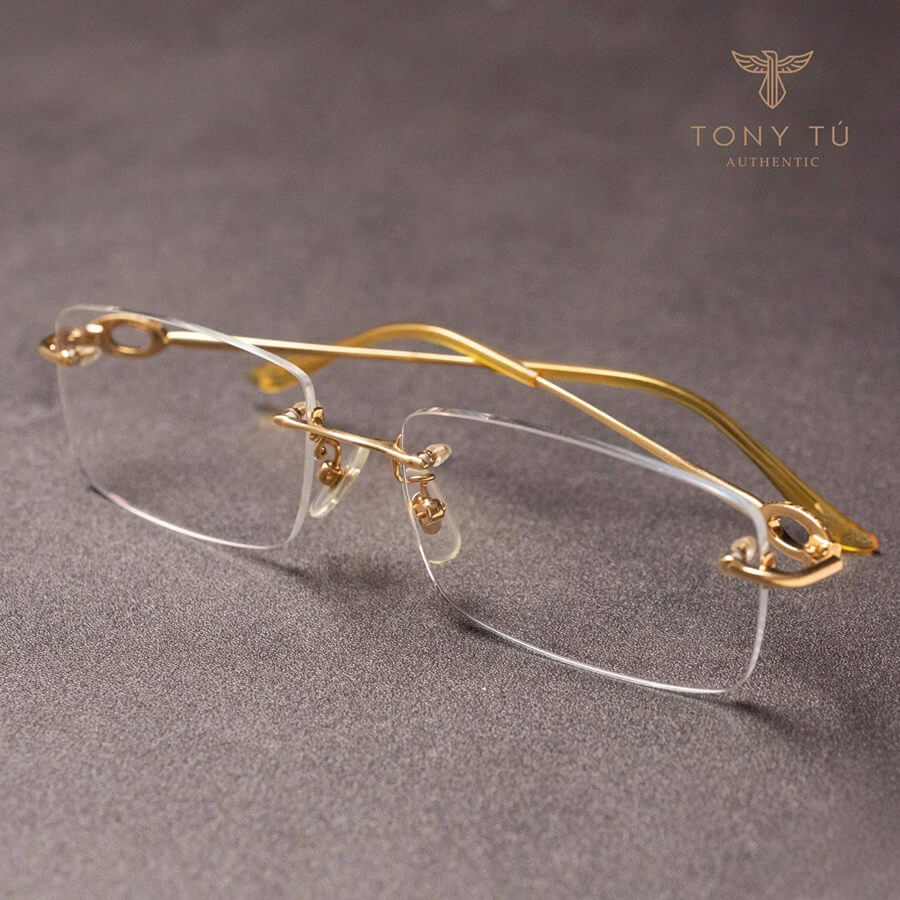 Kính mắt Celine vàng đúc đính kim cương