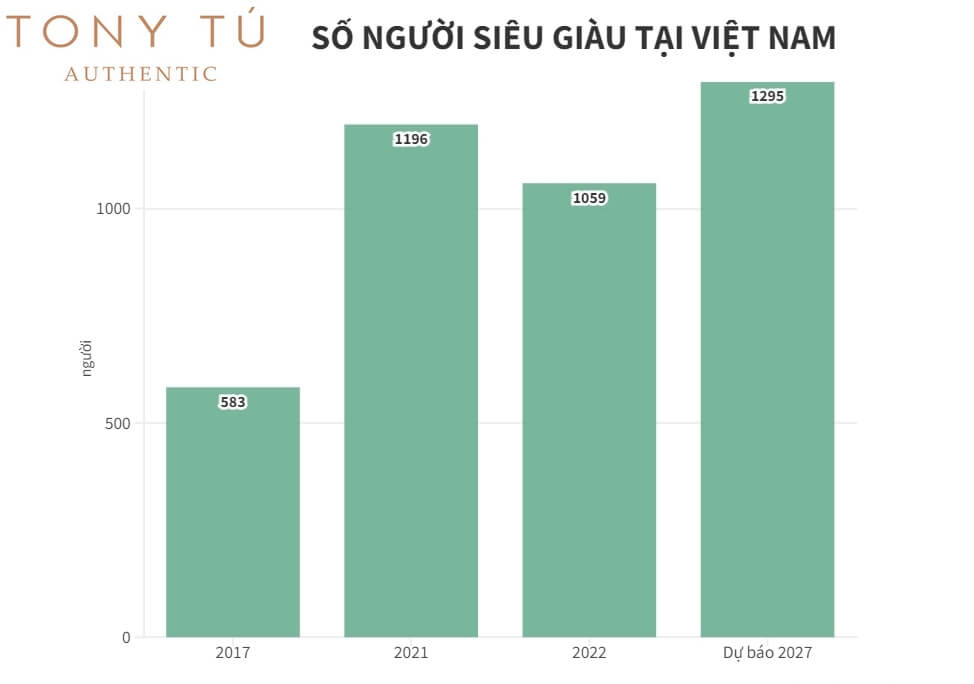 Biểu đồ số người siêu giàu ở Việt Nam